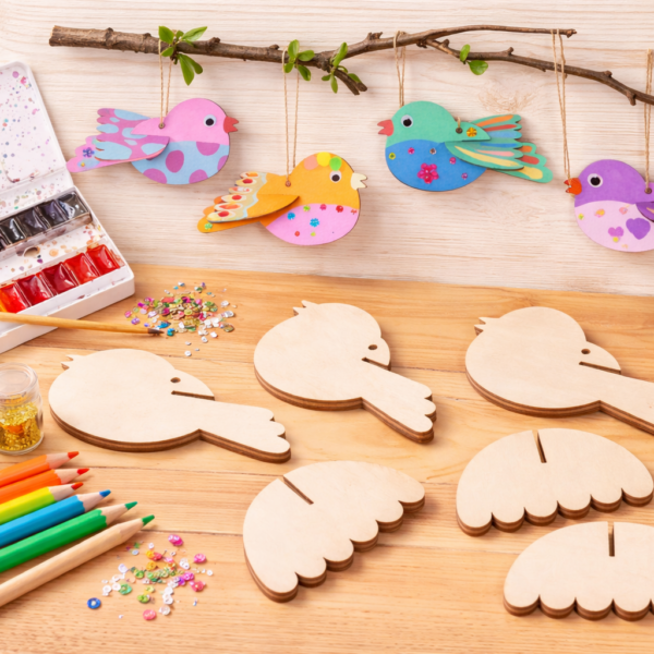 dřevěný ptáček k dotvoření 🎨